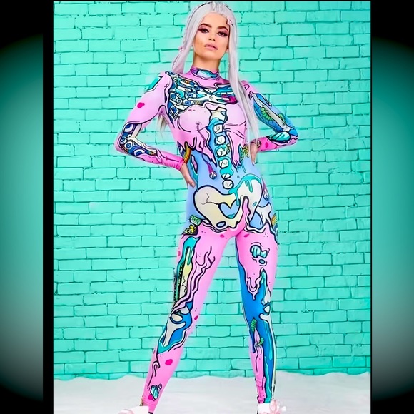 boutique Pants - NEW Bodycon Cartoonish Zombie Jumpsuit